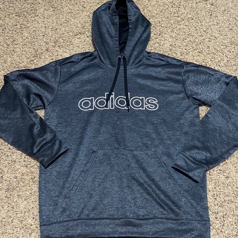 Men’s Grey Adidas Hoodie - Size L